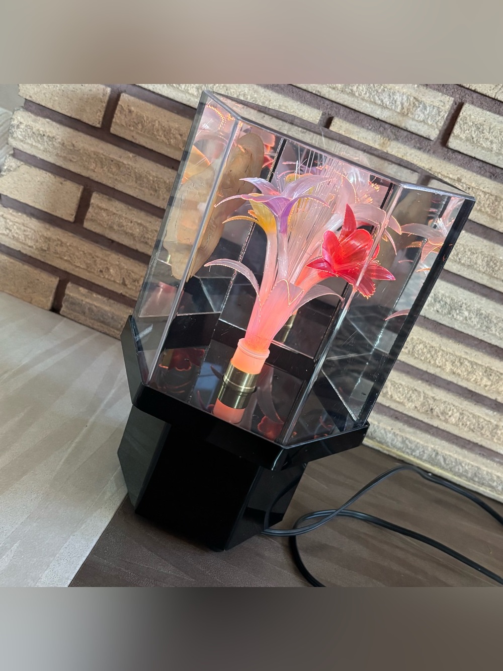 70's Fibre Optic Lamp - Floral Lamp - 70's Lighting - 70's Kinetic Light
